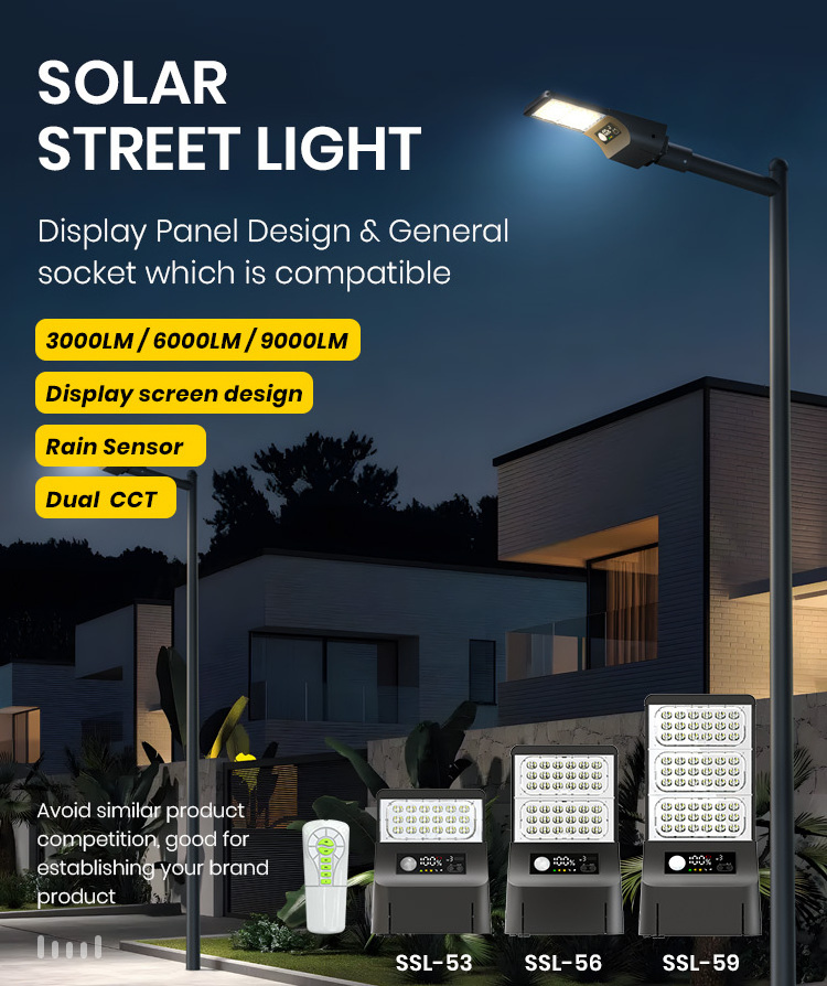 Solar Lighting outdoor decorative LED street garden light Waterproof All In One Design 30W 60W 90W