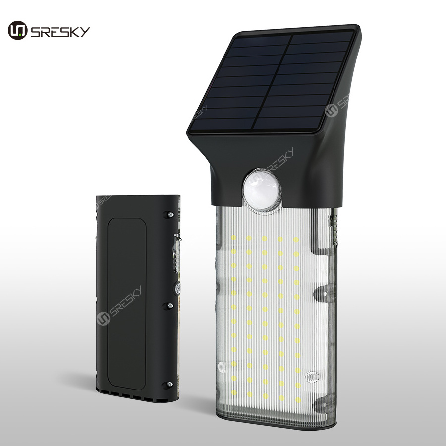 SRESKY Newest outdoor led wall lamp rechargeable solar camping light household portable solar light with solar charging