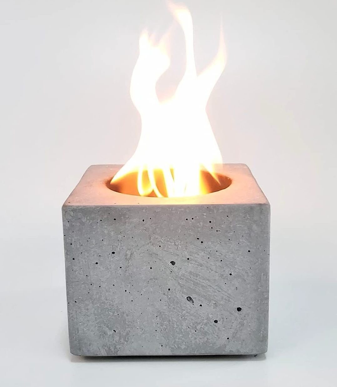 Premium Portable Rubbing Alcohol Personal Table Top Fireplace Concrete Square Mini Smokeless Tabletop Fire Pit Fire Bowl Indoor