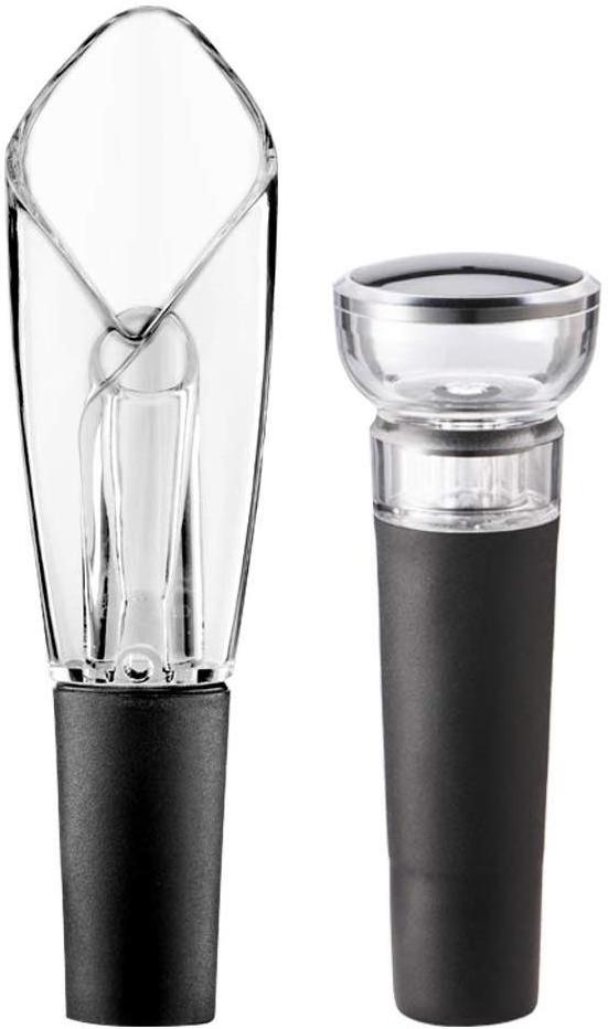 2 in 1 Wine Aerator Gift Set with Wine Aerator Dispenser & Vacuum Sealed Saver Bottle Stoppers