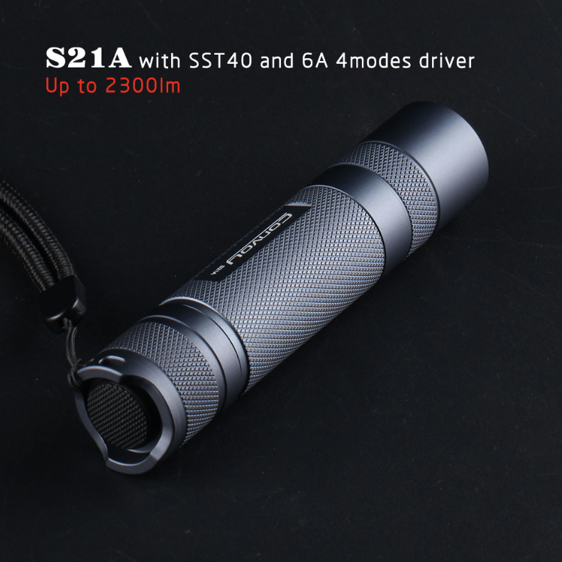 Convoy S21A Flashlight SST40 Copper DTP Board Ar-Coated Inside Up to 2300 Lumen