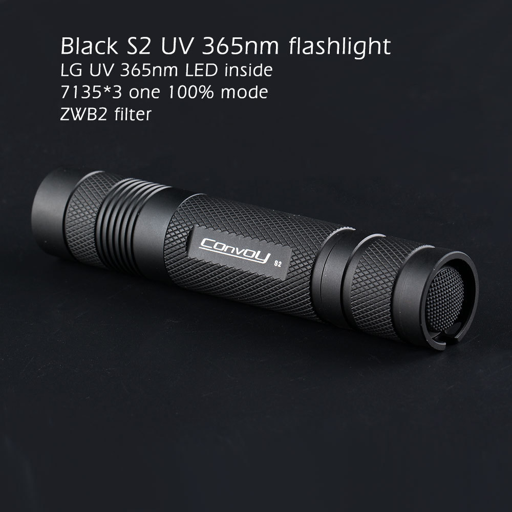 Convoy S2 UV Flashlight with Seoul UV 365nm LED in 3W Power