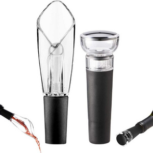 2 in 1 Wine Aerator Gift Set with Wine Aerator Dispenser & Vacuum Sealed Saver Bottle Stoppers