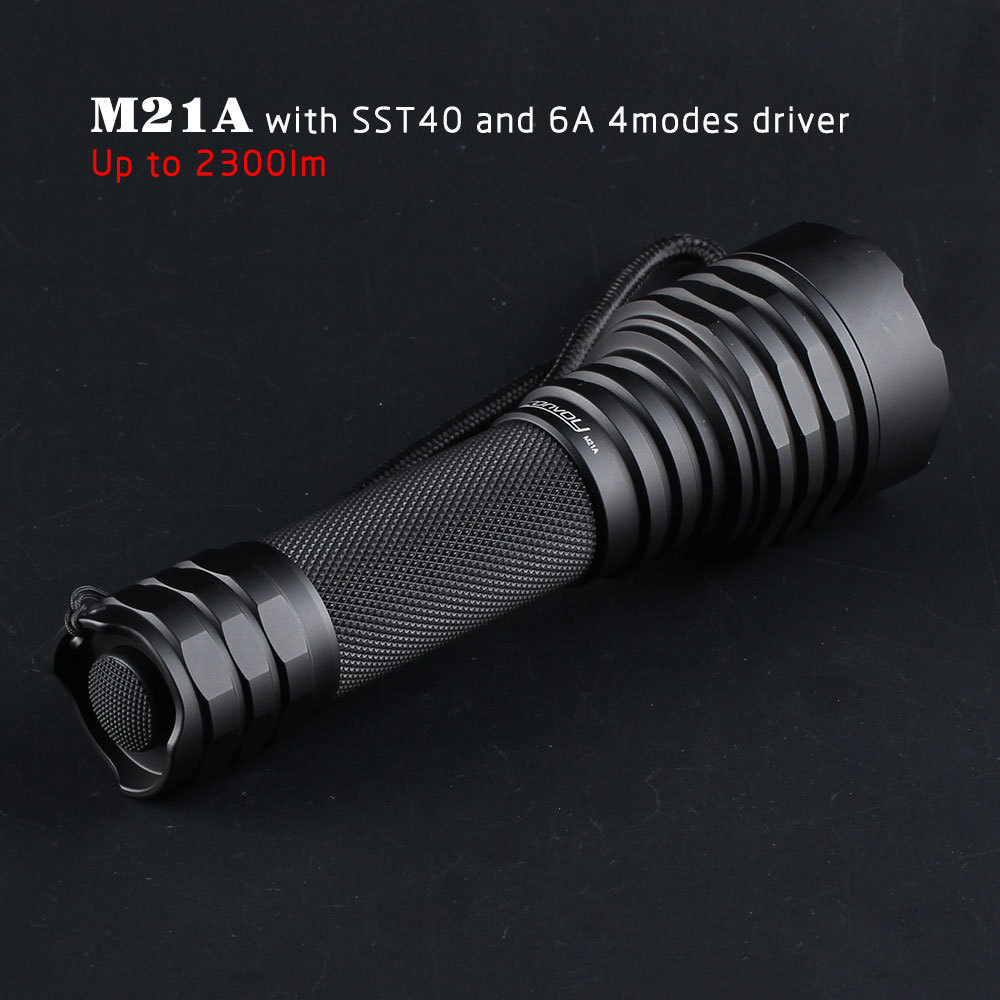 Convoy M21A Flashlight LED Torch SST40 2300lm 21700 18650 Battery in  6500K White Tint