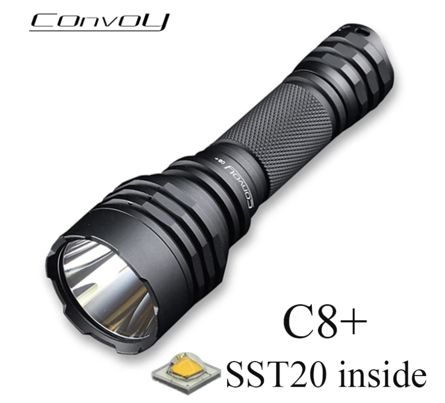 Convoy LED Flashlight C8+ Plush with SST20 Led Flash Light Torch Camping Fishing Portable Light Powerful Tactical