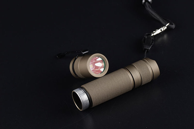 Convoy S2+  Flashlight XPL HI Led Torch Ar-coated Glass Biscotti Firmware in Desert Tan Color