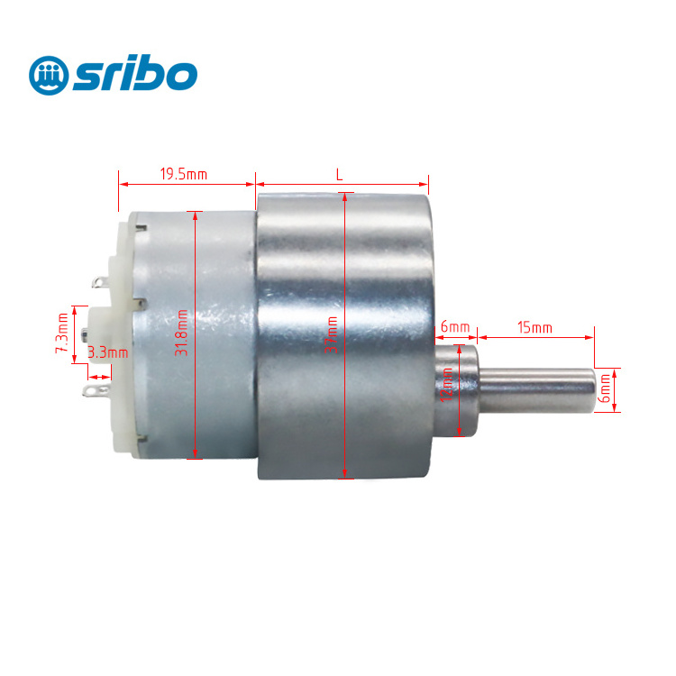 GB37-500 DC 12 Volt 6V Gear motor 37mm Diameter Gearbox Small Motor Eccentric Shaft High Torque Low Noise For DIY