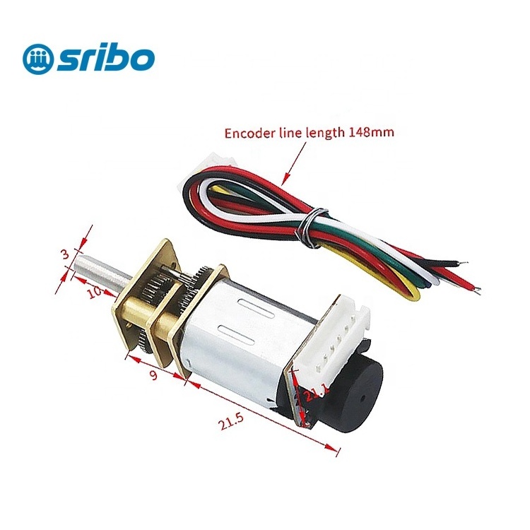 High Quality N20 12mm 3v 6v 12v Micro DC Spur Gear Motor With Hall Encoder