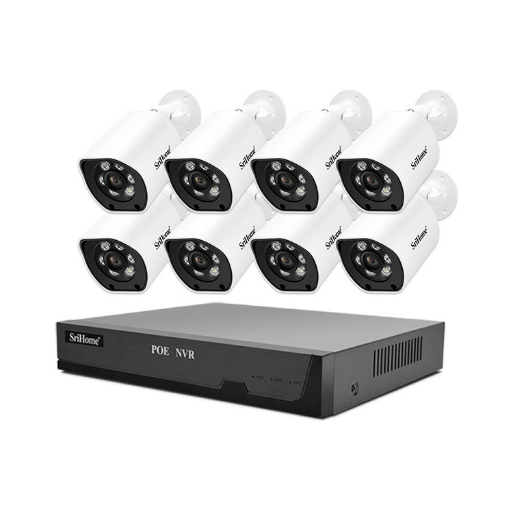 Kits De Seguridad Camera POE 2CH 4CH 6CH 8CH Surveillance Wired Outdoor Kit Security CCTV Systems NVR