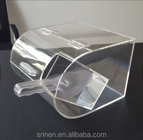 Factory Custom Round Clear Acrylic Candy Bin with Scoop