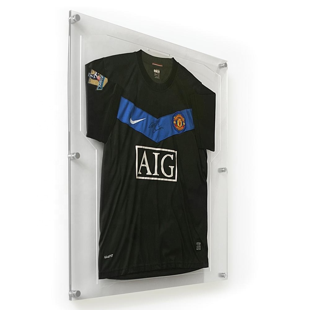 Square Plexiglass Jersey Display Rack With Shelves Acrylic T-shirt display rack storage cabinet