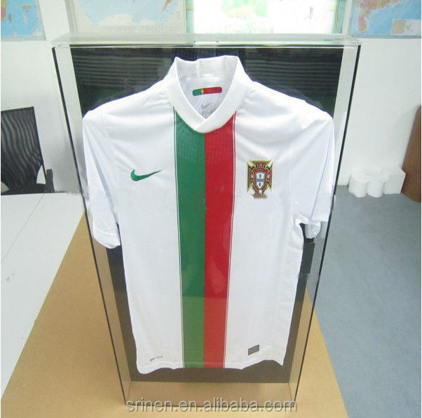 Square Plexiglass Jersey Display Rack With Shelves Acrylic T-shirt display rack storage cabinet