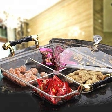 Luxury acrylic nut tray with lid factory price