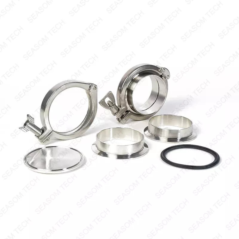 Complete Set Sanitary Tri clamp Stainless Steel Union Fitting Food Grade Weld Ferrule + Gasket Set + Tri Clamp