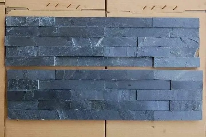 Jet Black Natural Stone Tile Natural Jet Black Slate Stone Polished Jet Black Slate Stone Wall