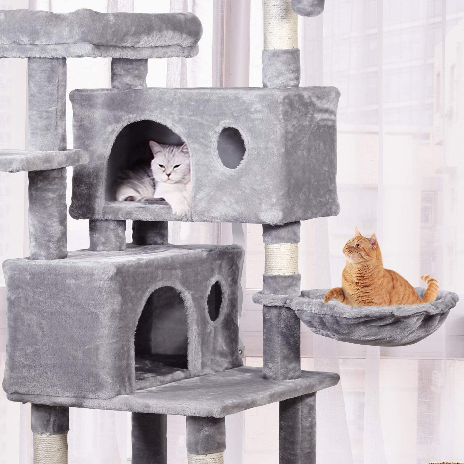 Home Furniture Cat Tree Pets Hammock Sisal Cat Scratching Post Climbing Frame Toy Cat Scratcher Tower