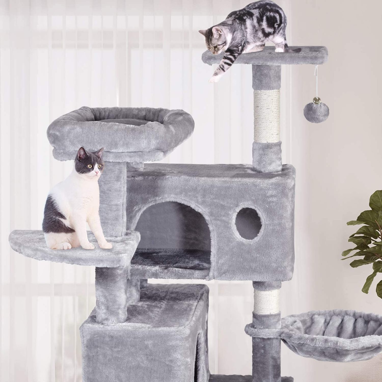 Home Furniture Cat Tree Pets Hammock Sisal Cat Scratching Post Climbing Frame Toy Cat Scratcher Tower