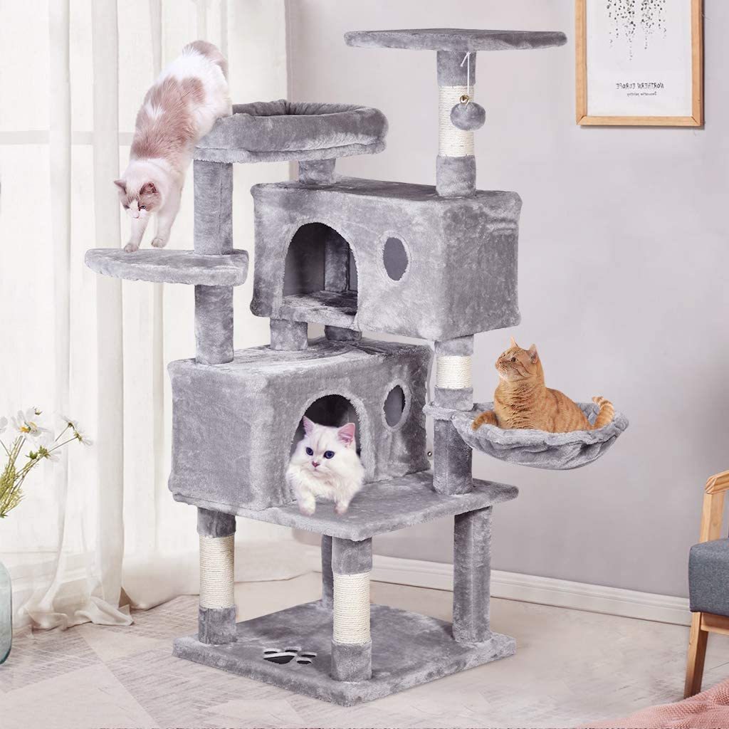 Home Furniture Cat Tree Pets Hammock Sisal Cat Scratching Post Climbing Frame Toy Cat Scratcher Tower