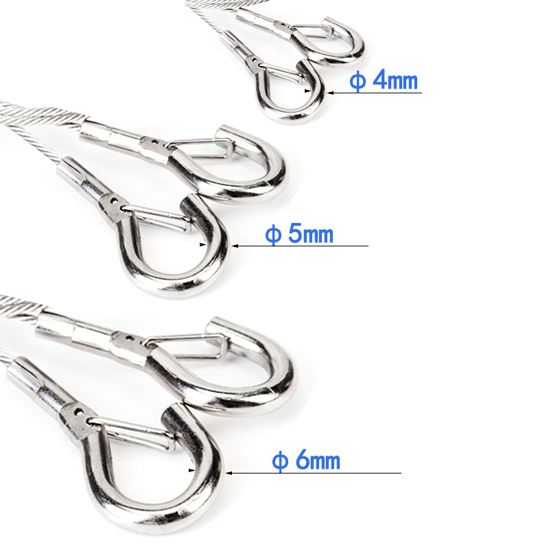 ceiling hang buckle wall hanging stainless steel curtain hook winch lanyard and S-iron nickel-plated steel wire rope plant hook