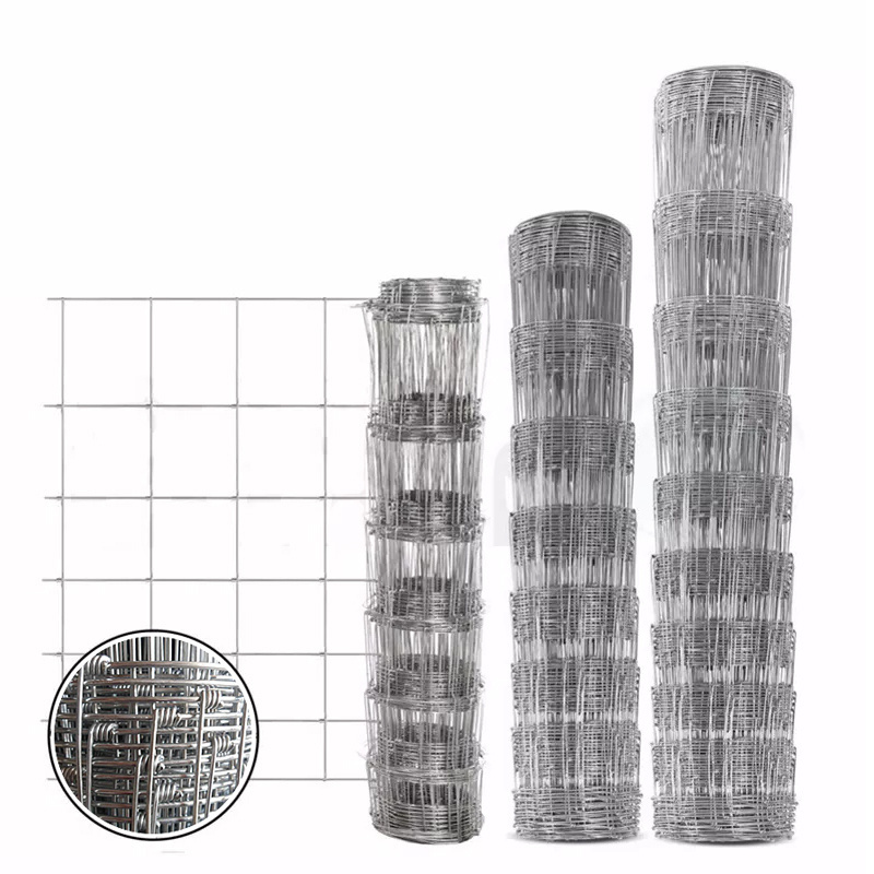 Sheep deer cattle and horse fence Solid Lock Graduated Steel Wire Mesh Knotted Animal Fence Rolls