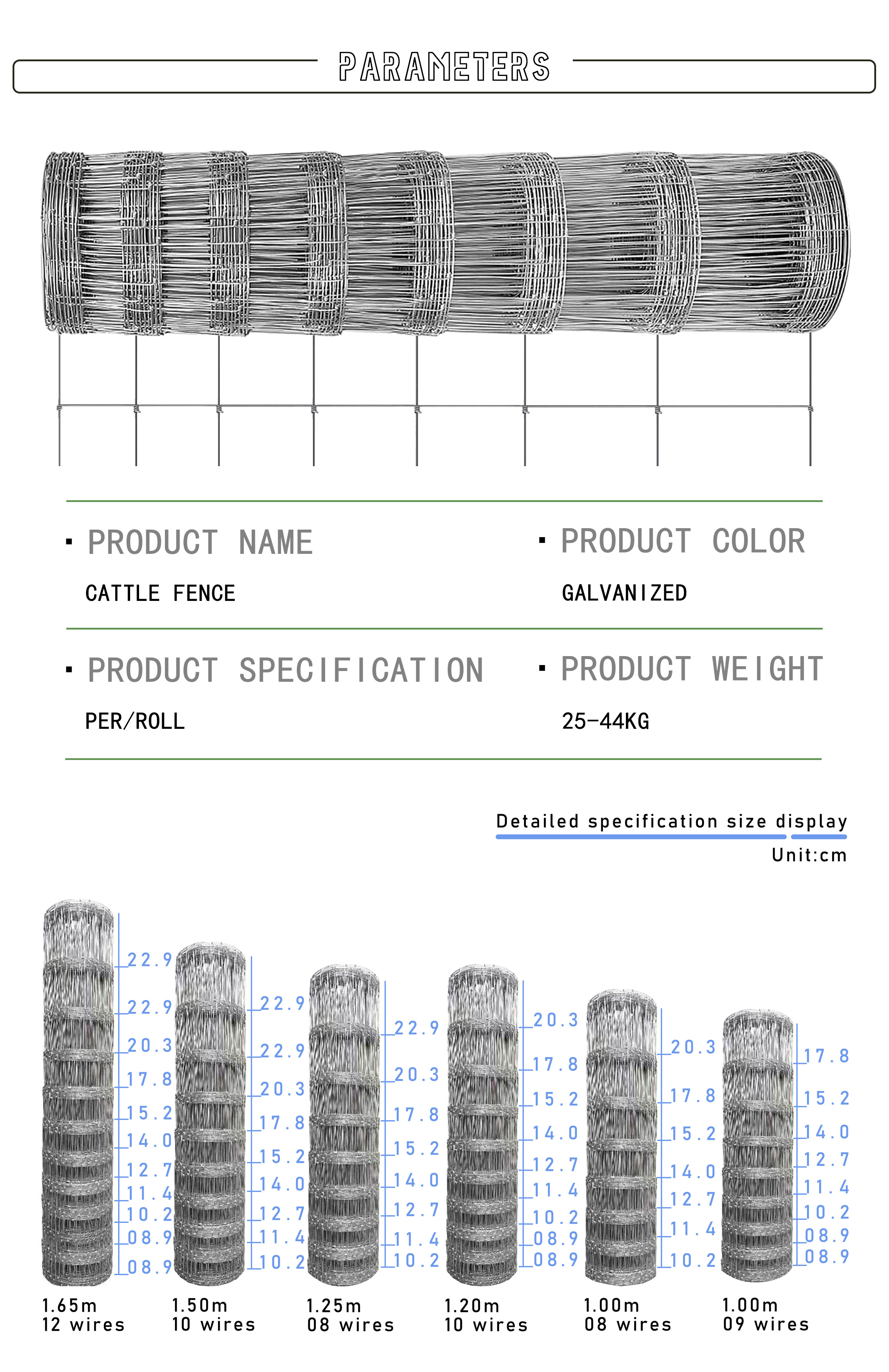 Sheep  deer  cattle and horse fence Solid Lock Graduated Steel Wire Mesh Knotted Animal Fence Rolls