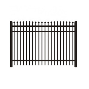 Modern Metal Fence Aluminum Picket Wrought Iron Fence Panels Steel Tubular Fence