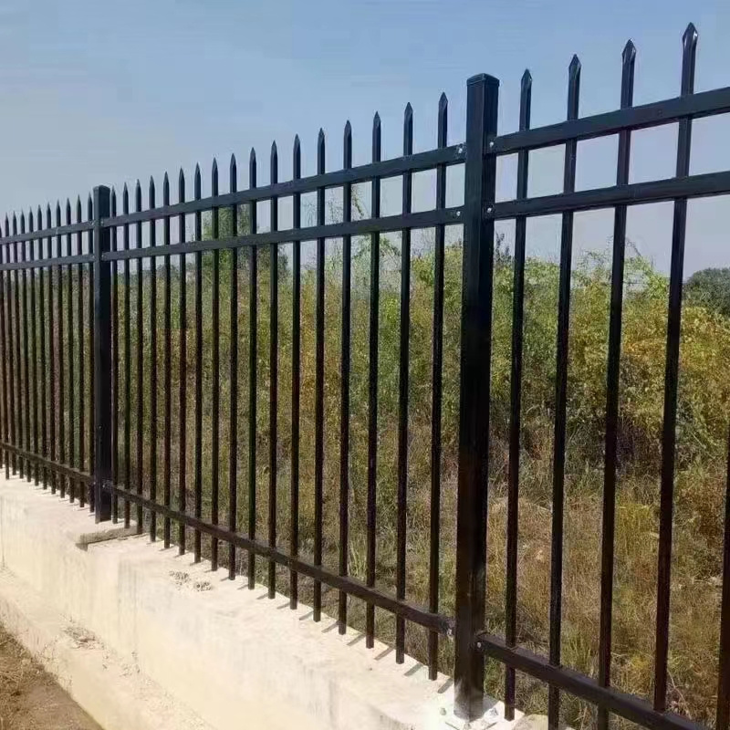 Modern Metal Fence Aluminum Picket Wrought Iron Fence Panels Steel Tubular Fence