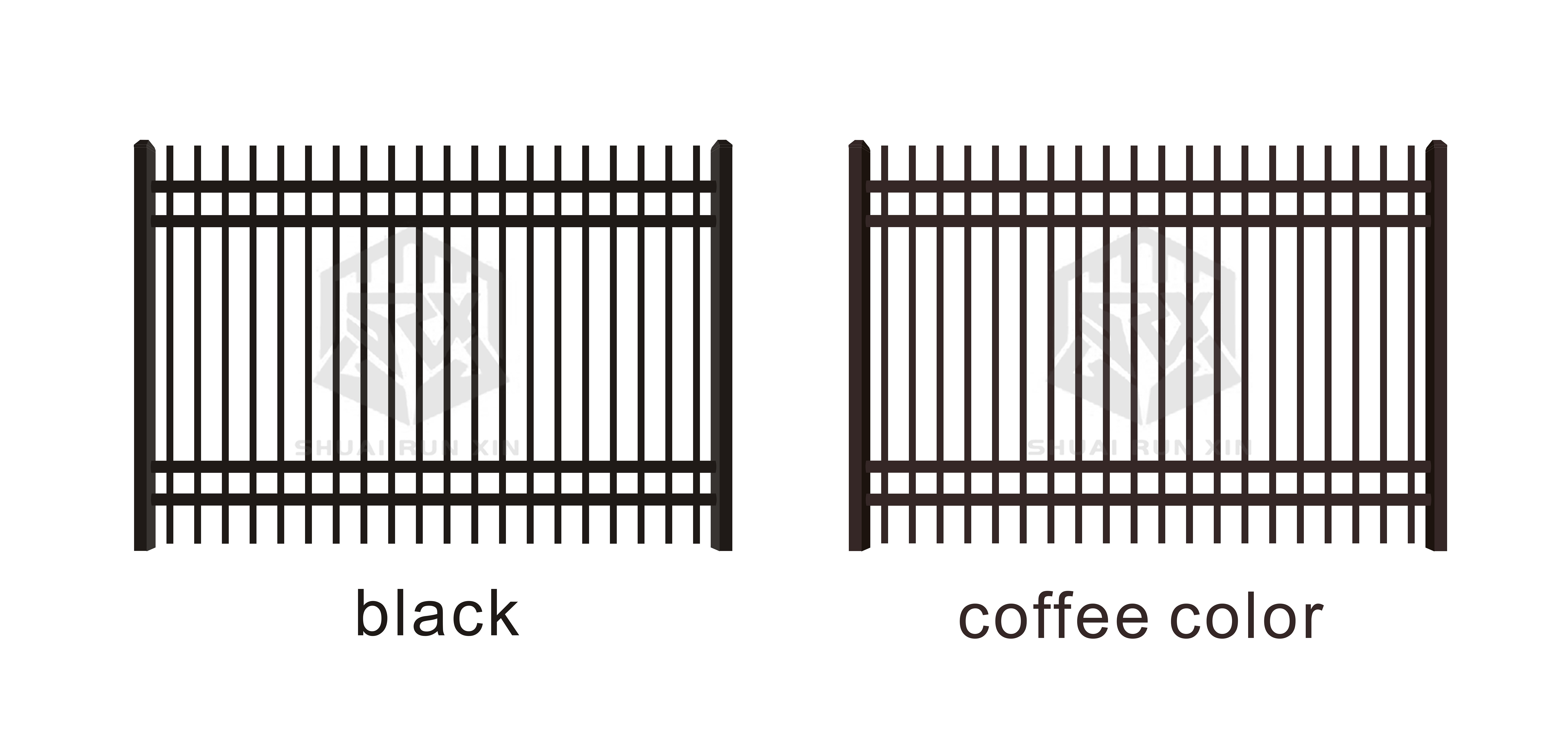 Modern Metal Fence Aluminum Picket Wrought Iron Fence Panels Steel Tubular Fence