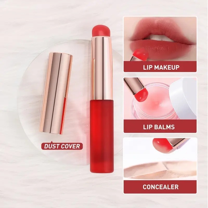 Latest Soft Hygenic Makeup Tool Lip Balm Mud Brush Silicone Concealer Brush Silicone Lip Brush Applicator With Cover