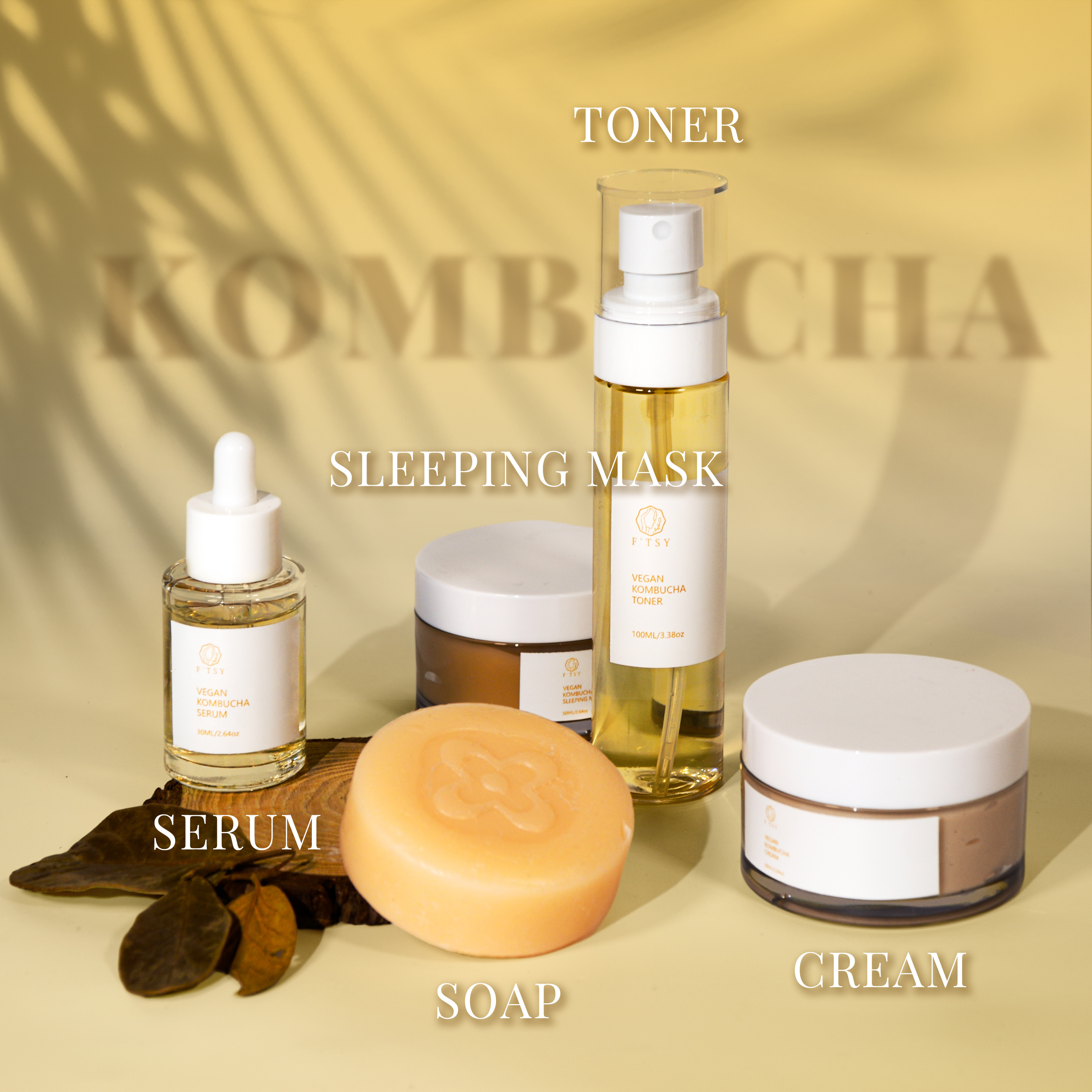 Refresh Face Skin Care Set Wholesale Custom Logo Anti Acne Anti Fine Line Kombucha Face Toner