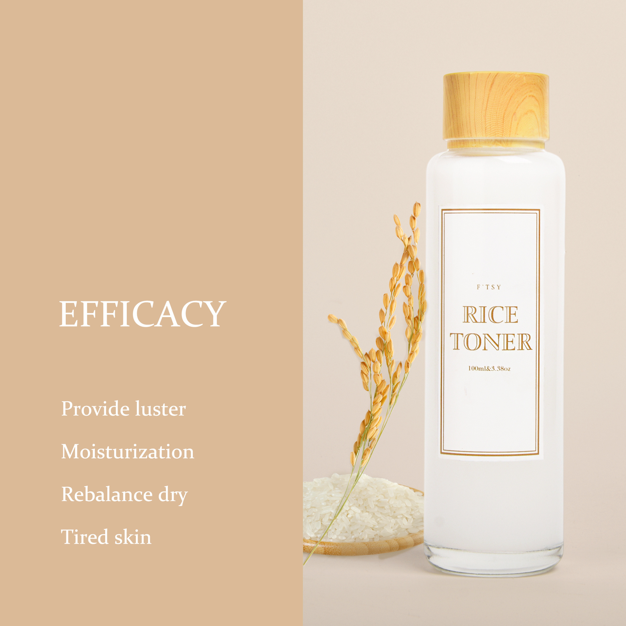 Wholesale Hydrating Smoothing Rice Facial Toner With Niacinamide For Dry Skin Alcohol Free