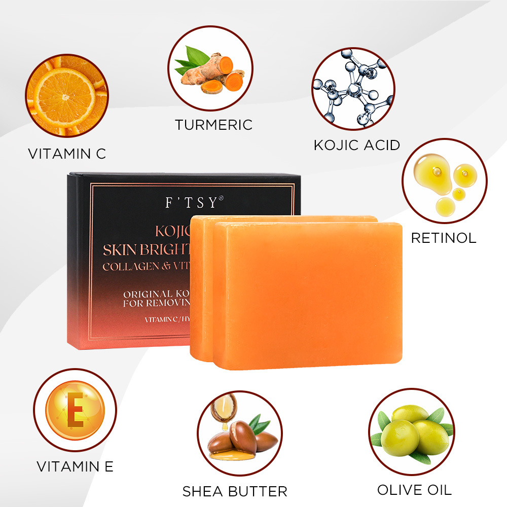 Private Label Brightening Whitening Skin Lighten kojie san Soap Organic Natural Kojic Acid Soap