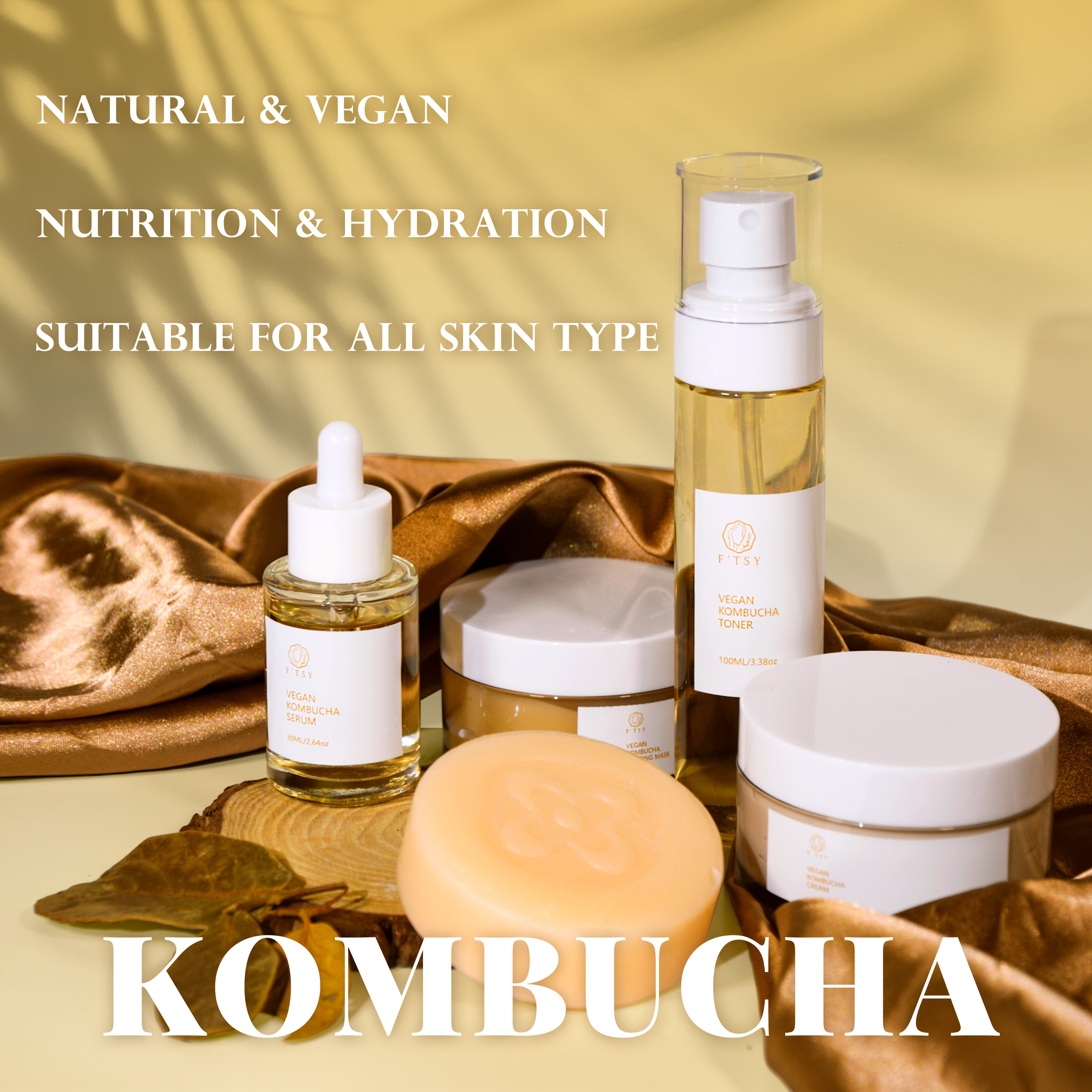 Refresh Face Skin Care Set Wholesale Custom Logo Anti Acne Anti Fine Line Kombucha Face Toner