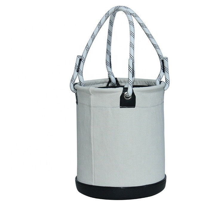 Canvas Garden Tools Bucket Bag With Plastic Bottom Work Bucket Is Load Rated Up To 60kgs