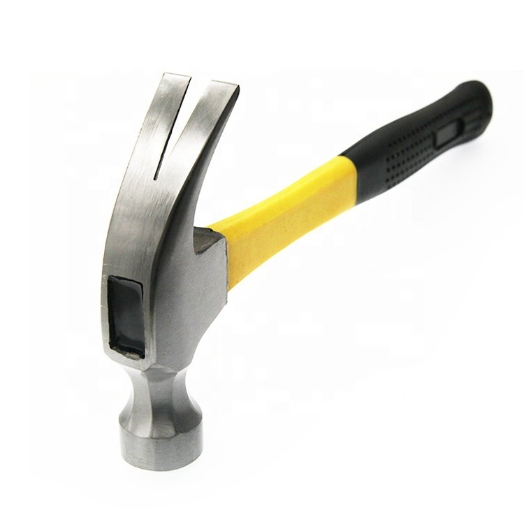 Heavy Duty Forged Carbon Steel Fiberglass Skidproof Handle Claw Nail Hammer