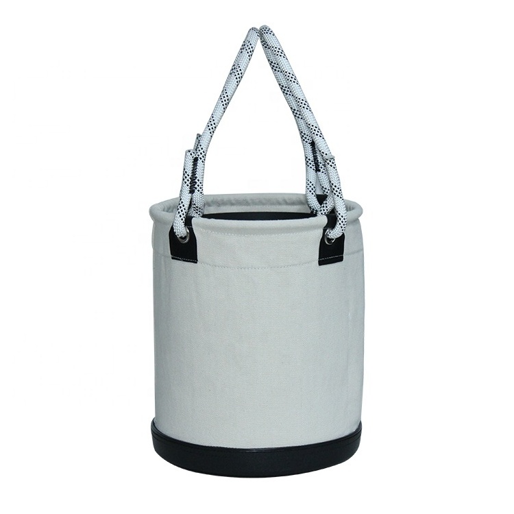 Canvas Garden Tools Bucket Bag With Plastic Bottom Work Bucket Is Load Rated Up To 60kgs