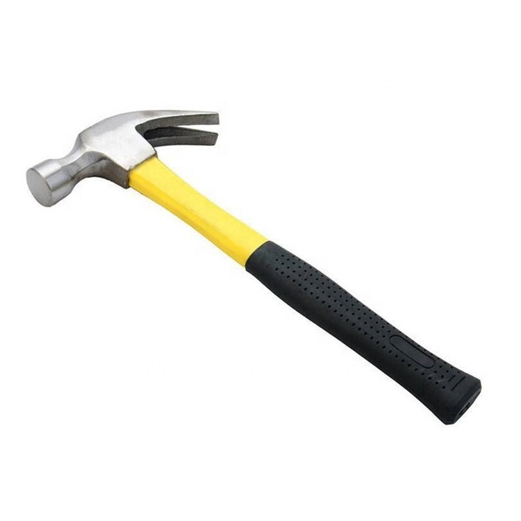 Heavy Duty Forged Carbon Steel Fiberglass Skidproof Handle Claw Nail Hammer