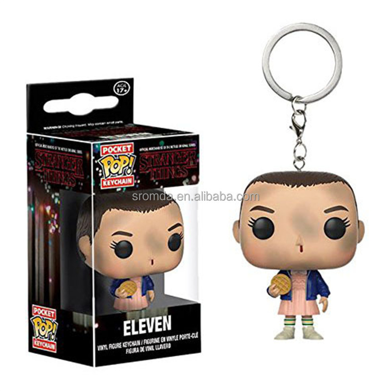 Sromda POP Key Chain Strange Things ELEVEN BARB DUSTIN Pocket POP 3D Keychain Vinyl Figure Key Ring