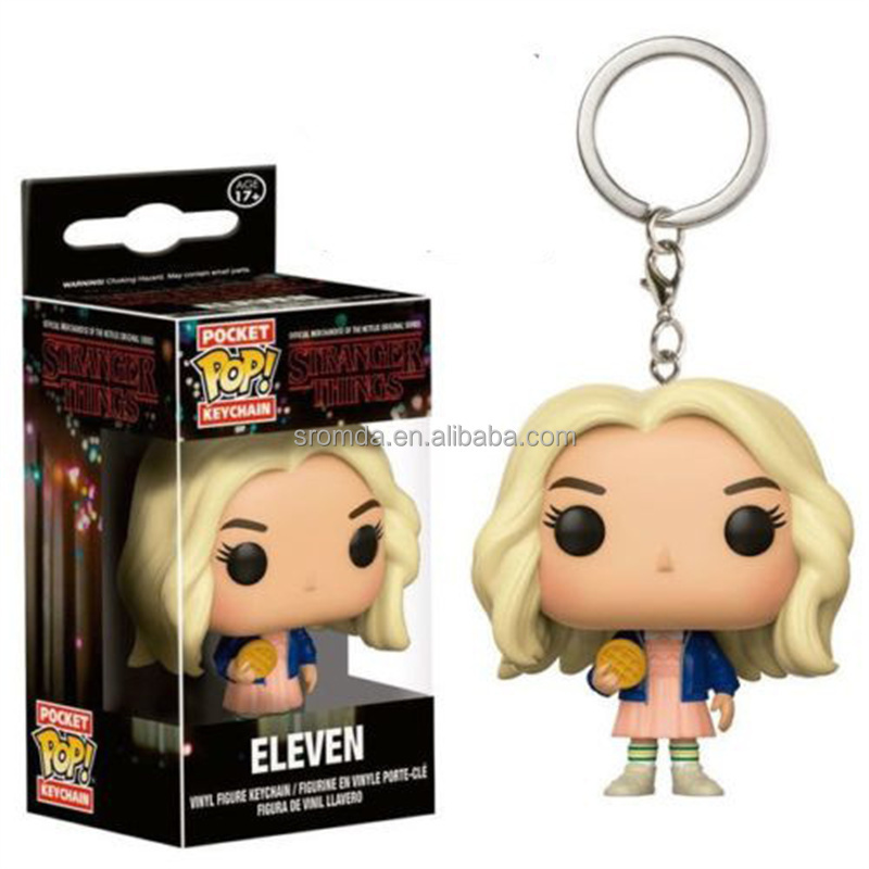 Sromda POP Key Chain Strange Things ELEVEN BARB DUSTIN Pocket POP 3D Keychain Vinyl Figure Key Ring