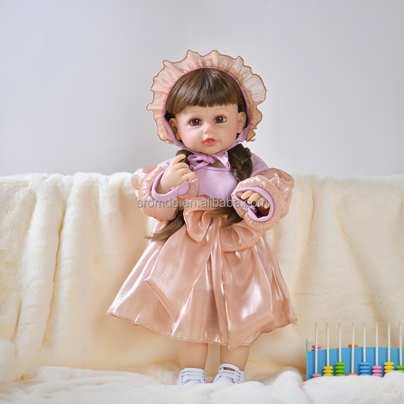 Sromda Hot Sale Reborn doll 60cm Cute Girl with long hair doll reborn silicone reborn baby dolls for girl's gift