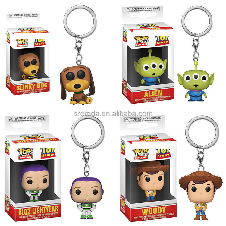 Sromda Toys Story Pocket POP keychain Vinyl figure key ring BUZZ LIGHT YEAR Alien Woody Action figures