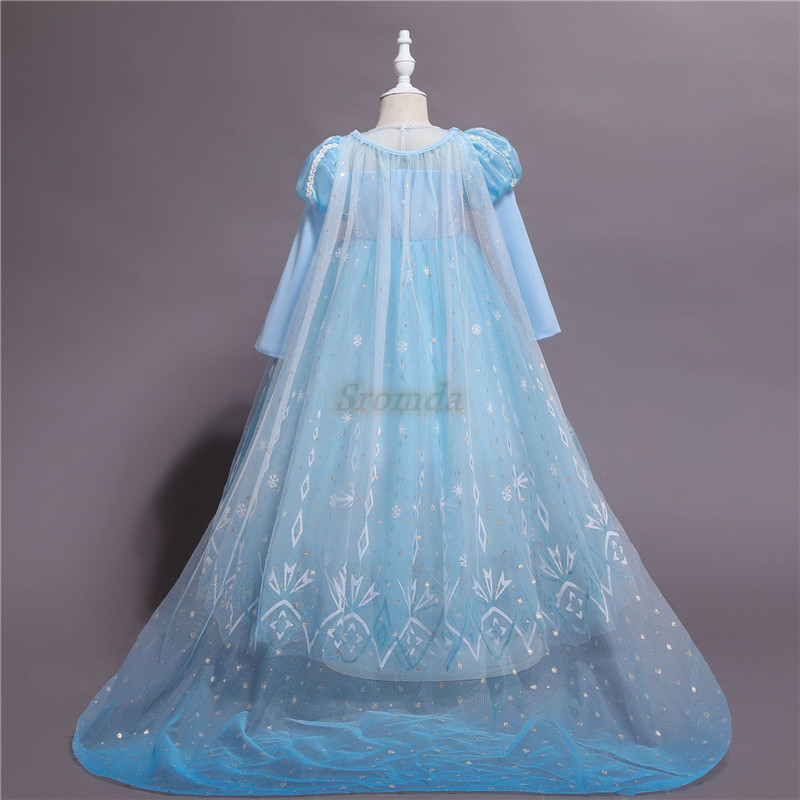 Sromda Cosplay Party Dress Princess Elsa Anna Fashion Dress Costume Halloween Fairy Princess Kids Fancy Dress Costumes