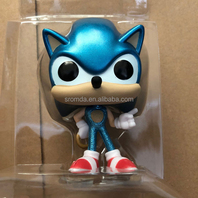 Funk POP cartoon character Super-Sonic action figure #283 Sonic With Ring PVC Collection Model Toys