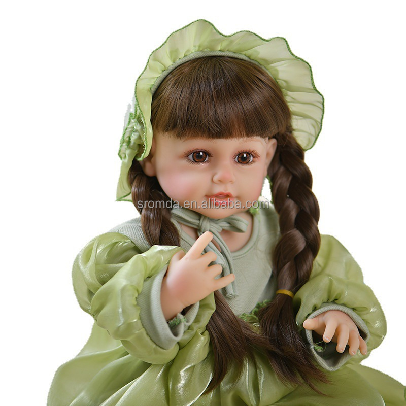 Sromda Hot Sale Reborn doll 60cm Cute Girl with long hair doll reborn silicone reborn baby dolls for girl's gift