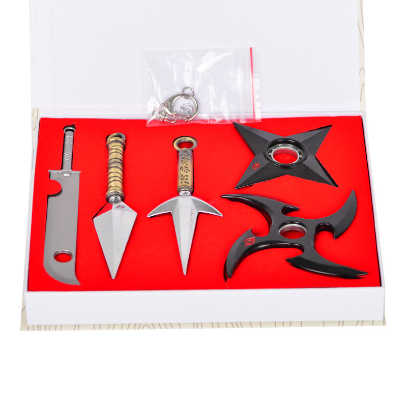 Japanese Animation Ninja Cosplay Accessories 20cm Kakashi Ninja weapons set of 5pcs