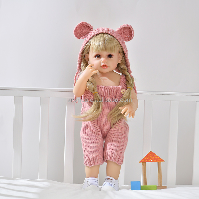 Sromda Hot Sale Reborn doll 60cm Cute Girl with long hair doll reborn silicone reborn baby dolls for girl's gift