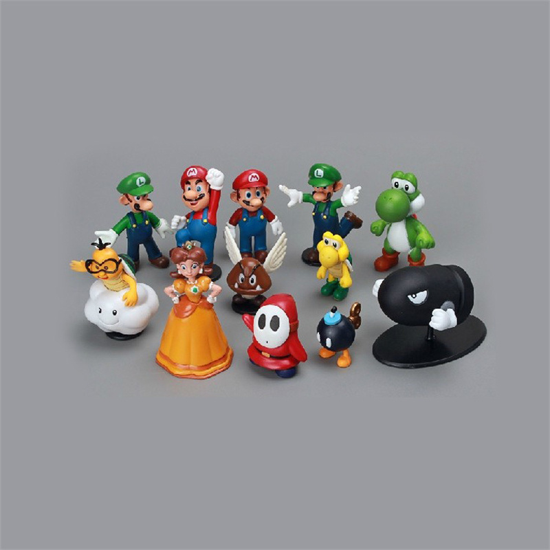 Hot Selling Classic Game Figure Super-Mario 12pcs Action Figures Mario Bros Mini figure for cake decoration