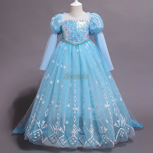 Sromda Cosplay Party Dress Princess Elsa Anna Fashion Dress Costume Halloween Fairy Princess Kids Fancy Dress Costumes