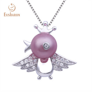 Cheap Animal 925 Sterling Silver Crown Bird Shape Jewelry Cultured Freshwater Pearl Pendant