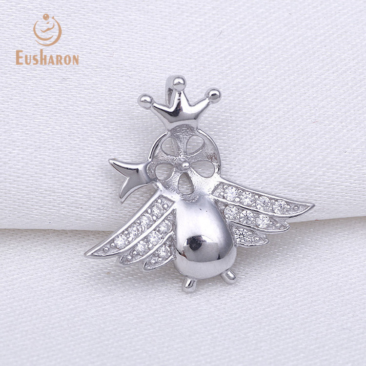 Cheap Animal 925 Sterling Silver Crown Bird Shape Jewelry Cultured Freshwater Pearl Pendant